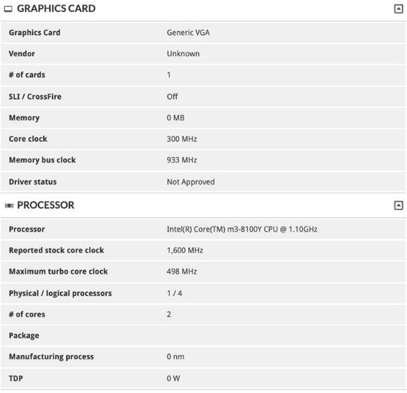 微软Surface Go 2曝光 搭载英特尔双核m3-8100Y+8GB内存