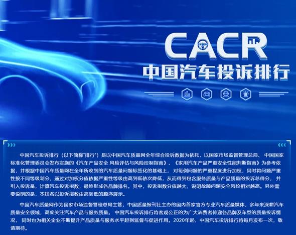 中国汽车质量投诉排行出炉：日系三家上榜 江淮汽车第一
